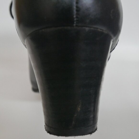 Robert Clergerie Black Butter Leather Lace-Up Ankle Boots Almond Toe France - Picture 8 of 16